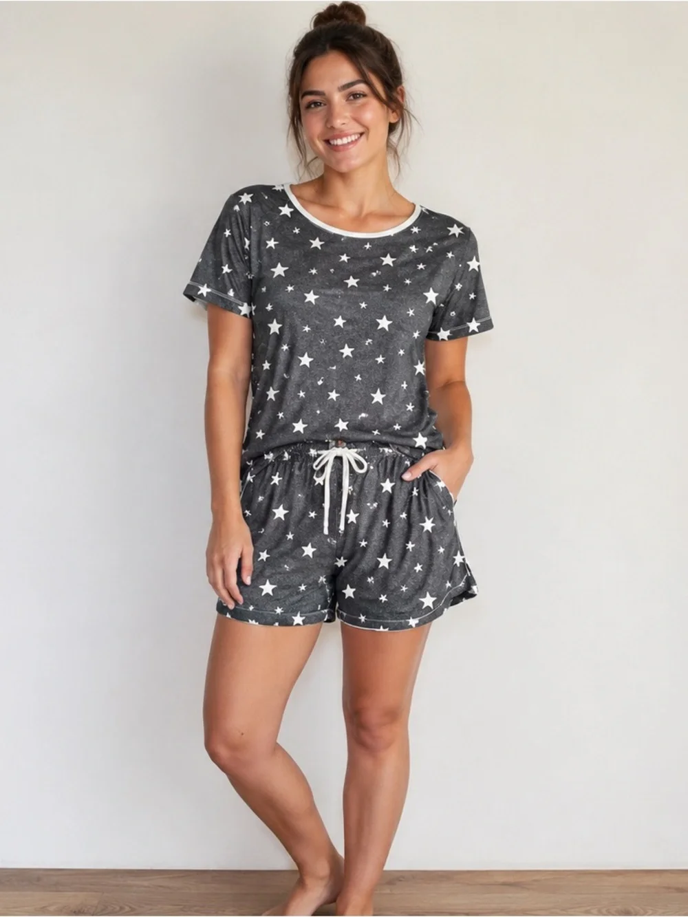 Women's Star Print Short Pajama Set.
